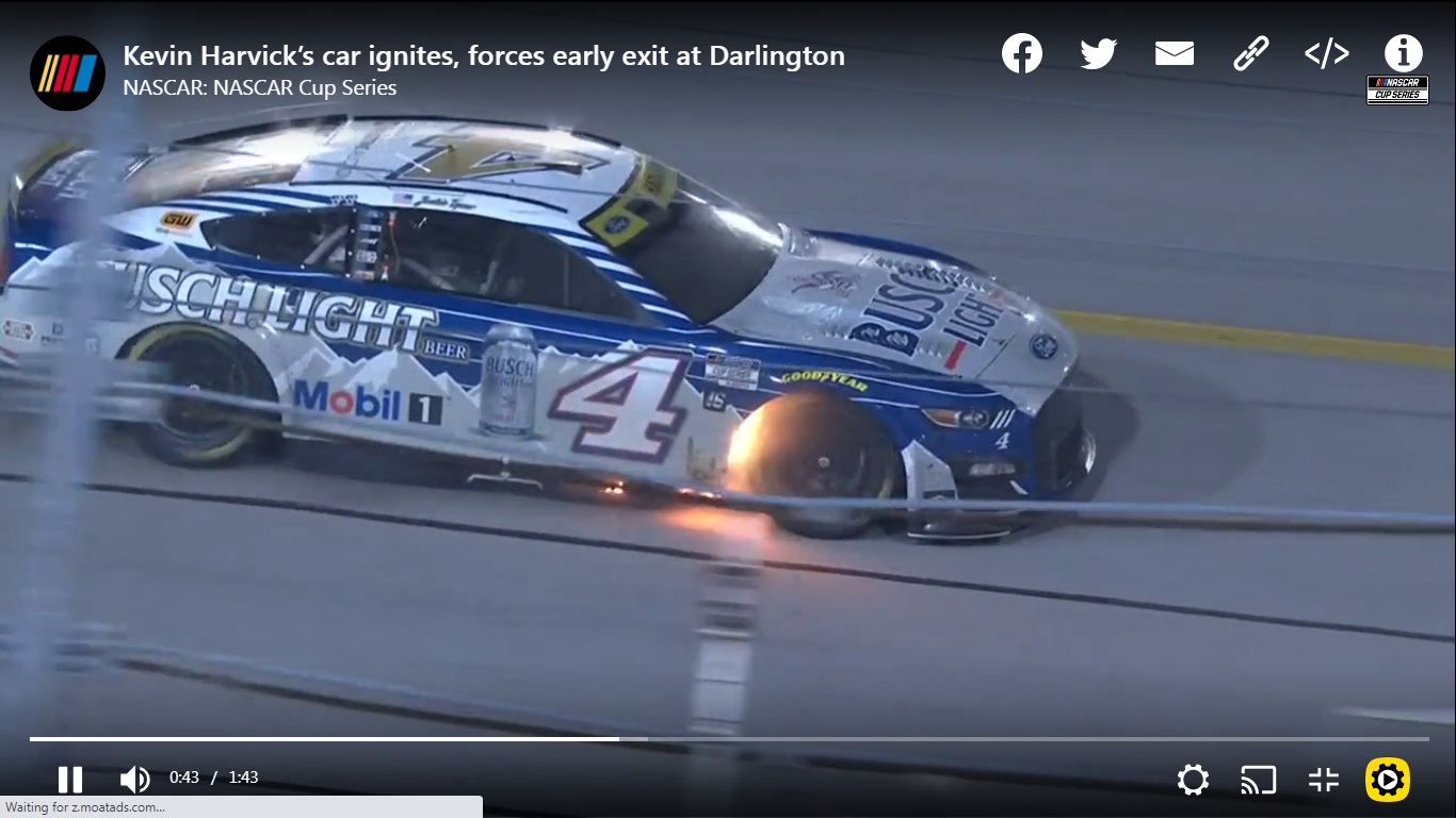 Harvicks car on fire.jpg